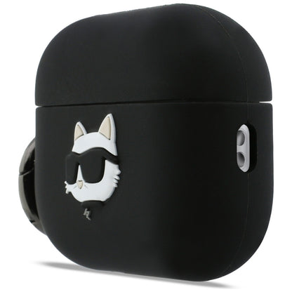 Karl Lagerfeld Silicone Choupette's Head 3D-skal för Apple AirPods Pro 3, Svart