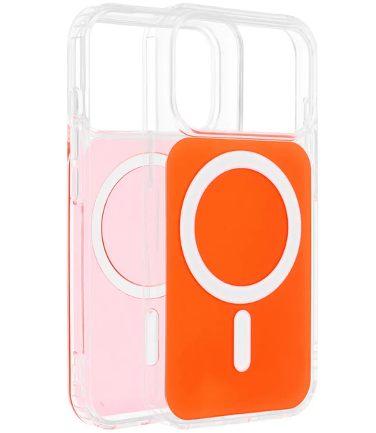 MagSafe-fodral för Apple iPhone 17e / 16e, OEM, Clear Fusion Mag Cover, Orange