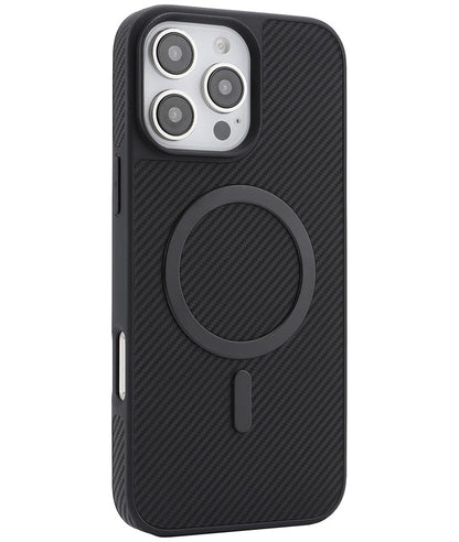 MagSafe Case for Apple iPhone 16 Pro Max, OEM, Carbon Metal Ring, Black