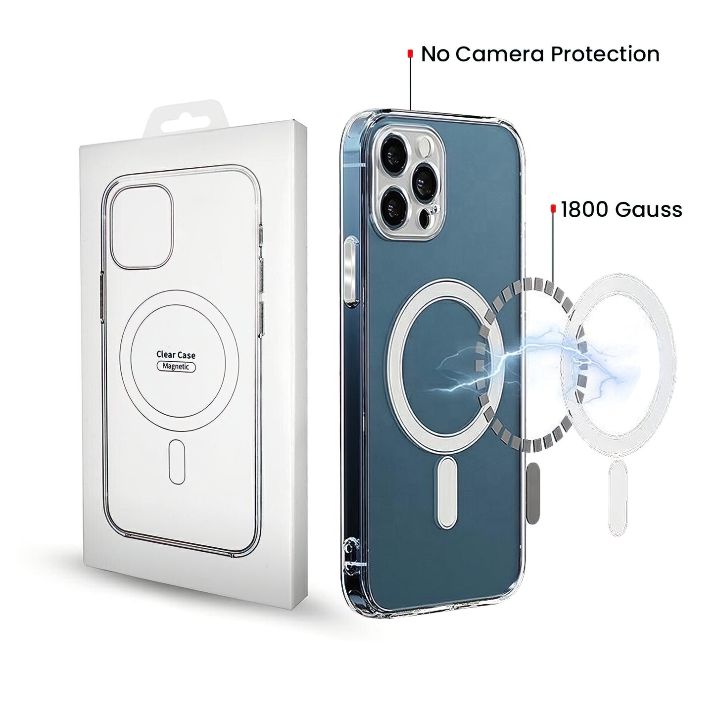 MagSafe-skal för Apple iPhone 17 Pro Max, OEM, Klar, Transparent