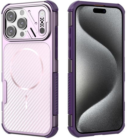 MagSafe Case for Apple iPhone 16 Pro Max, OEM, Carbon and Corner Protection, Purple