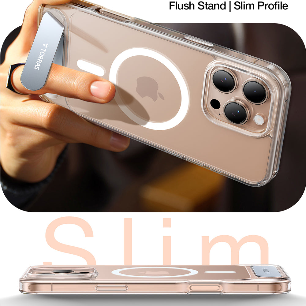 MagSafe Case for Apple iPhone 16 Pro Max, Torras, Pstand, Transparent