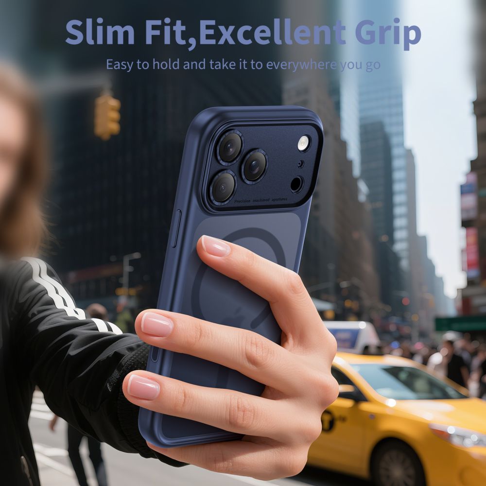 MagSafe-skal för Apple iPhone 17 Pro Max, Tech-Protect, MagPeak, Matt Marinblå