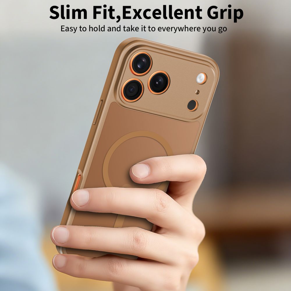 MagSafe Case for Apple iPhone 17 Pro Max, Tech-Protect, BasicMag, Matte Brown