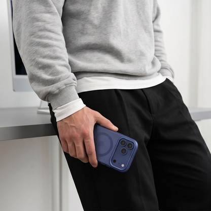 MagSafe-fodral för Apple iPhone 18 Pro / 17 Pro, Tech-Protect, MagZero, Mörkblå Matt