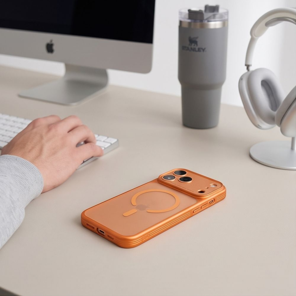 MagSafe-fodral för Apple iPhone 18 Pro Max / 17 Pro Max, Tech-Protect, MagPrime CC, Matt Orange
