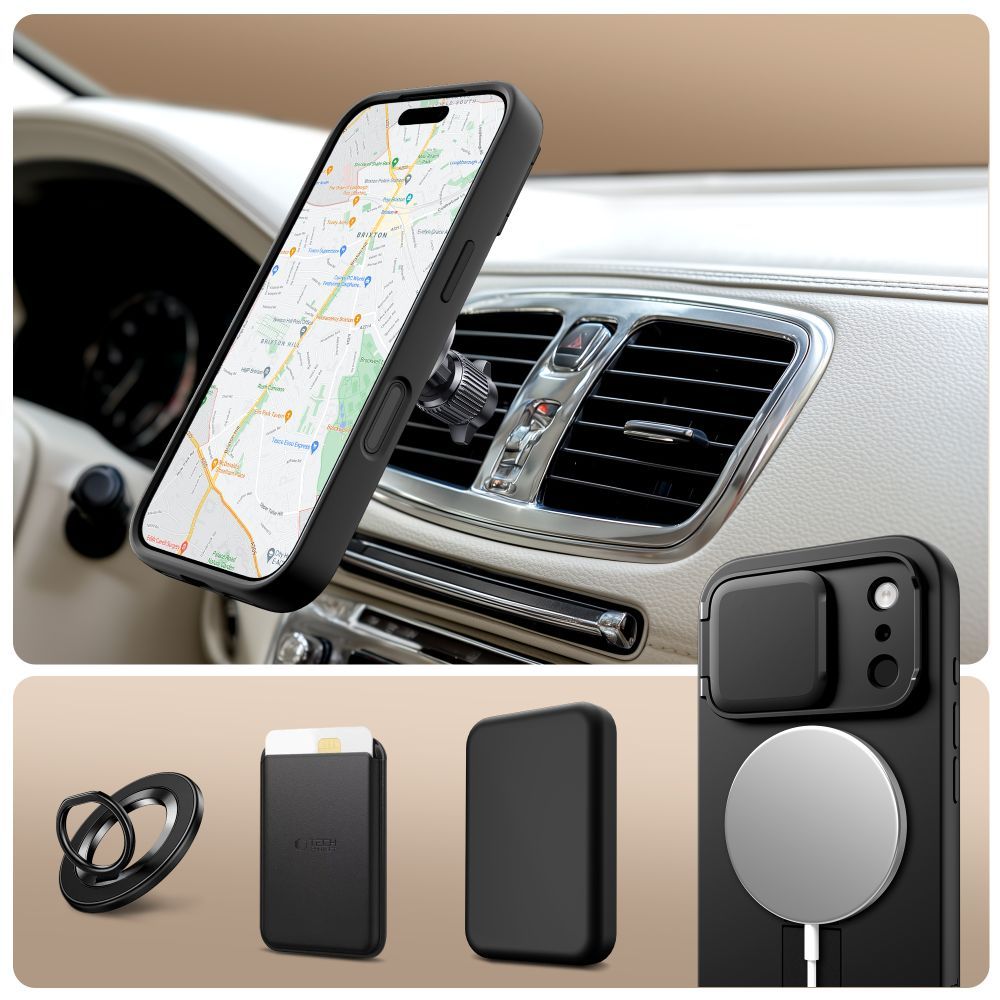 MagSafe-skal för Apple iPhone 17 Pro, Tech-Protect, Kevlar Aura, Svart