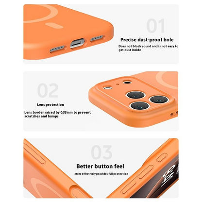 MagSafe-fodral för Apple iPhone 17 Pro, OEM, flytande silikon, orange