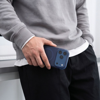 MagSafe-fodral för Apple iPhone 18 Pro / 17 Pro, Tech-Protect, MagAir CC, Mörkblå Matt