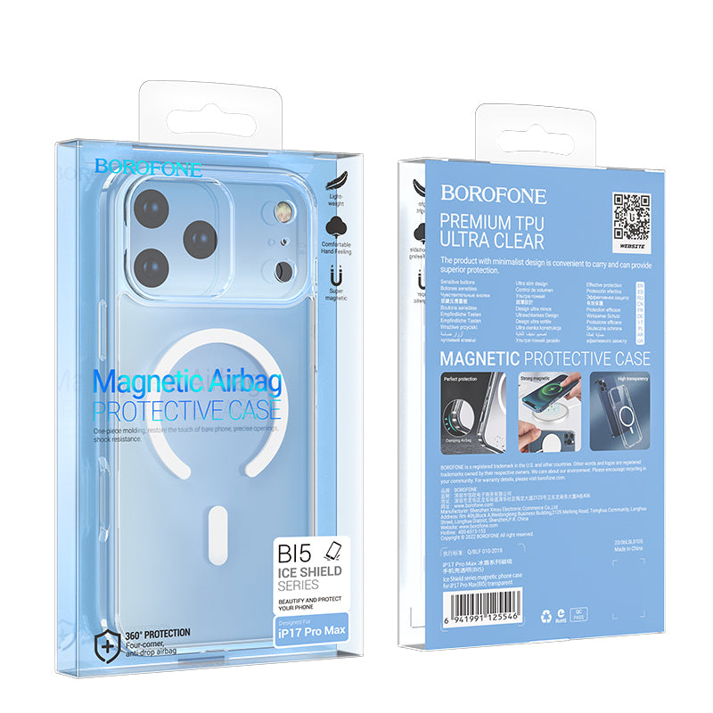 MagSafe-fodral för Apple iPhone 17 Pro Max, Borofone, BI5 Ice Shield, Transparent