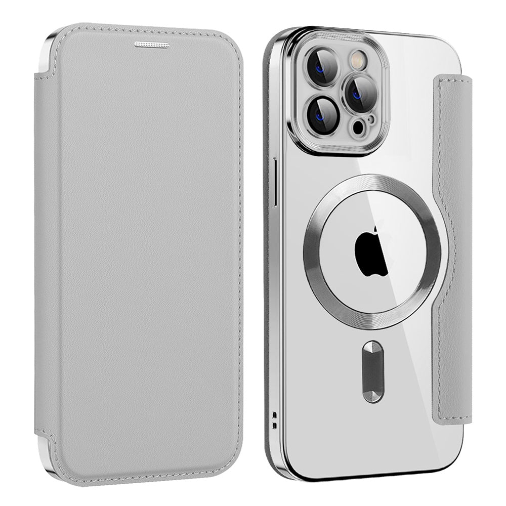 MagSafe-fodral för Apple iPhone 11 Pro Max, Techsuit, SmartMag Book, Grå