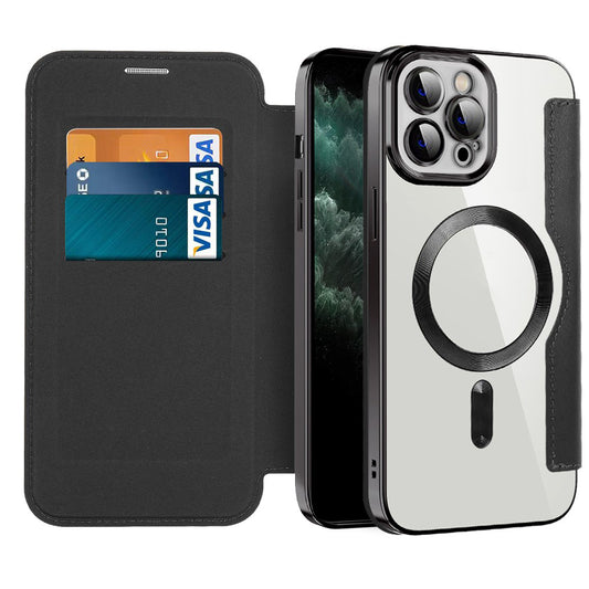 MagSafe Case for Apple iPhone 11 Pro Max, Techsuit, SmartMag Book, Black