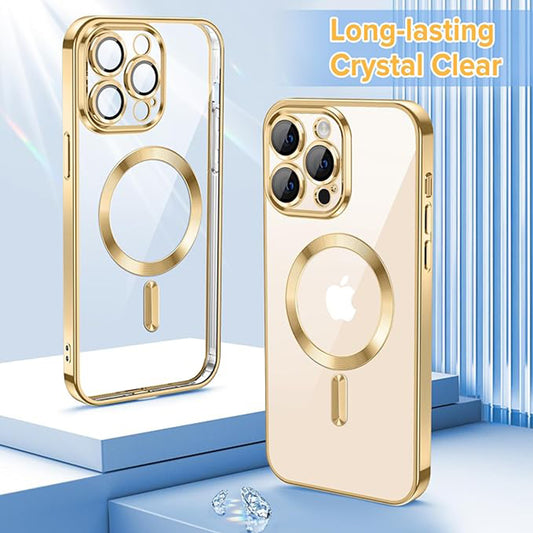 MagSafe-fodral för Apple iPhone 12 Pro Max, Techsuit, Luxury Crystal, Guld