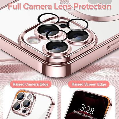 MagSafe-fodral för Apple iPhone 12 Pro Max, Techsuit, Luxury Crystal, Rosa