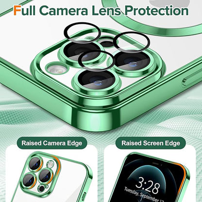 MagSafe Case for Apple iPhone 12 Pro Max, Techsuit, Luxury Crystal, Light Green