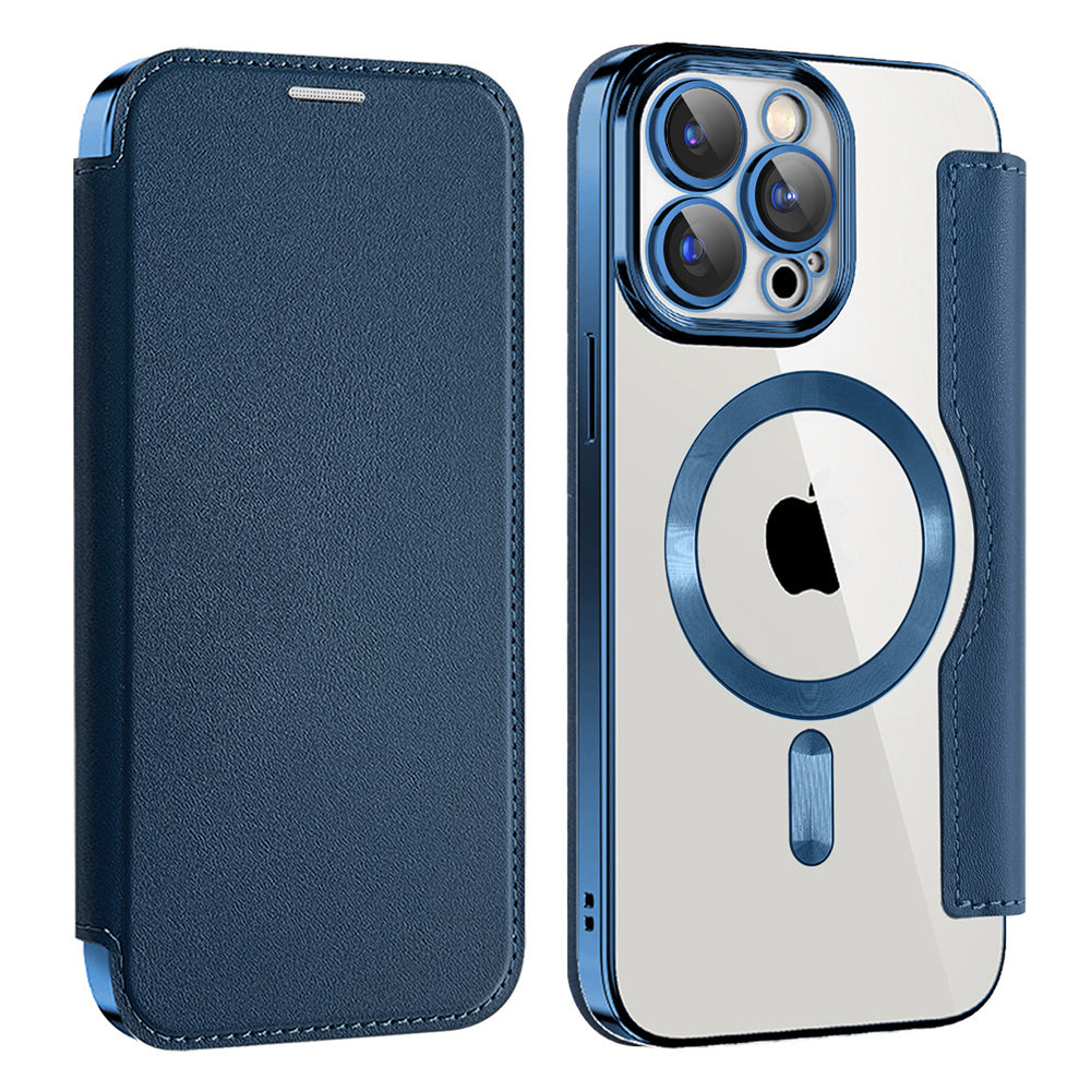 MagSafe Case for Apple iPhone 12 Pro Max, Techsuit, SmartMag Book, Blue