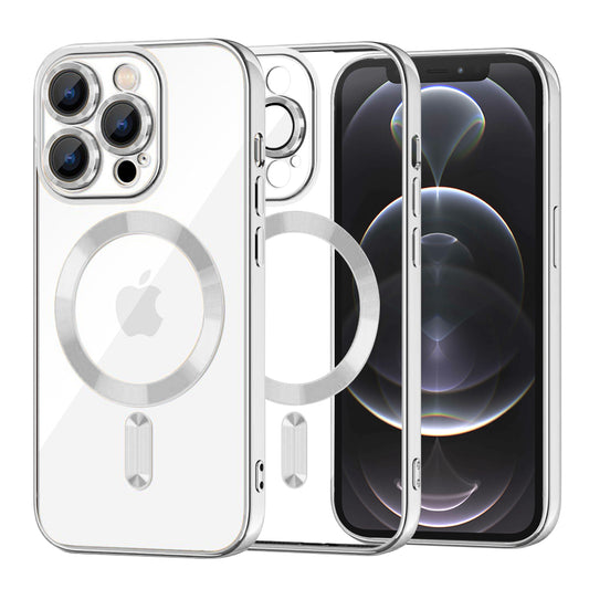 MagSafe-fodral för Apple iPhone 12 Pro, Techsuit, Luxury Crystal, Silver
