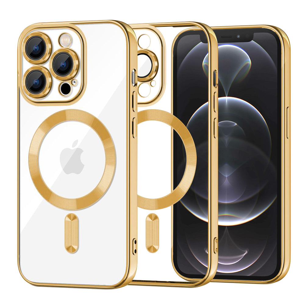 MagSafe-fodral för Apple iPhone 12 Pro, Techsuit, Luxury Crystal, Guld