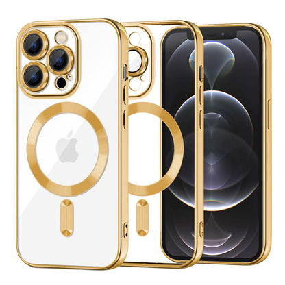 MagSafe-fodral för Apple iPhone 12 Pro, Techsuit, Luxury Crystal, Guld