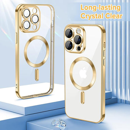 MagSafe-fodral för Apple iPhone 12 Pro, Techsuit, Luxury Crystal, Guld