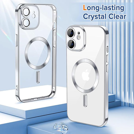 MagSafe-fodral för Apple iPhone 12, Techsuit, Luxury Crystal, Silver
