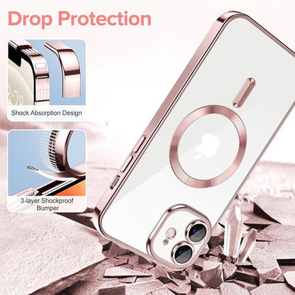 MagSafe-fodral för Apple iPhone 12, Techsuit, Luxury Crystal, Rosa