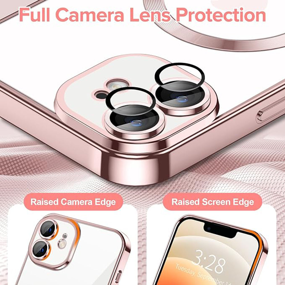 MagSafe-fodral för Apple iPhone 12, Techsuit, Luxury Crystal, Rosa