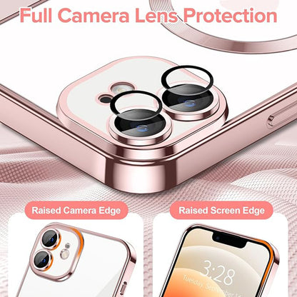 MagSafe-fodral för Apple iPhone 12, Techsuit, Luxury Crystal, Rosa
