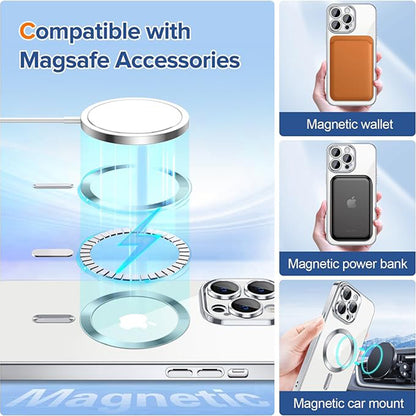 MagSafe-fodral för Apple iPhone 13 Pro Max, Techsuit, Luxury Crystal, Silver