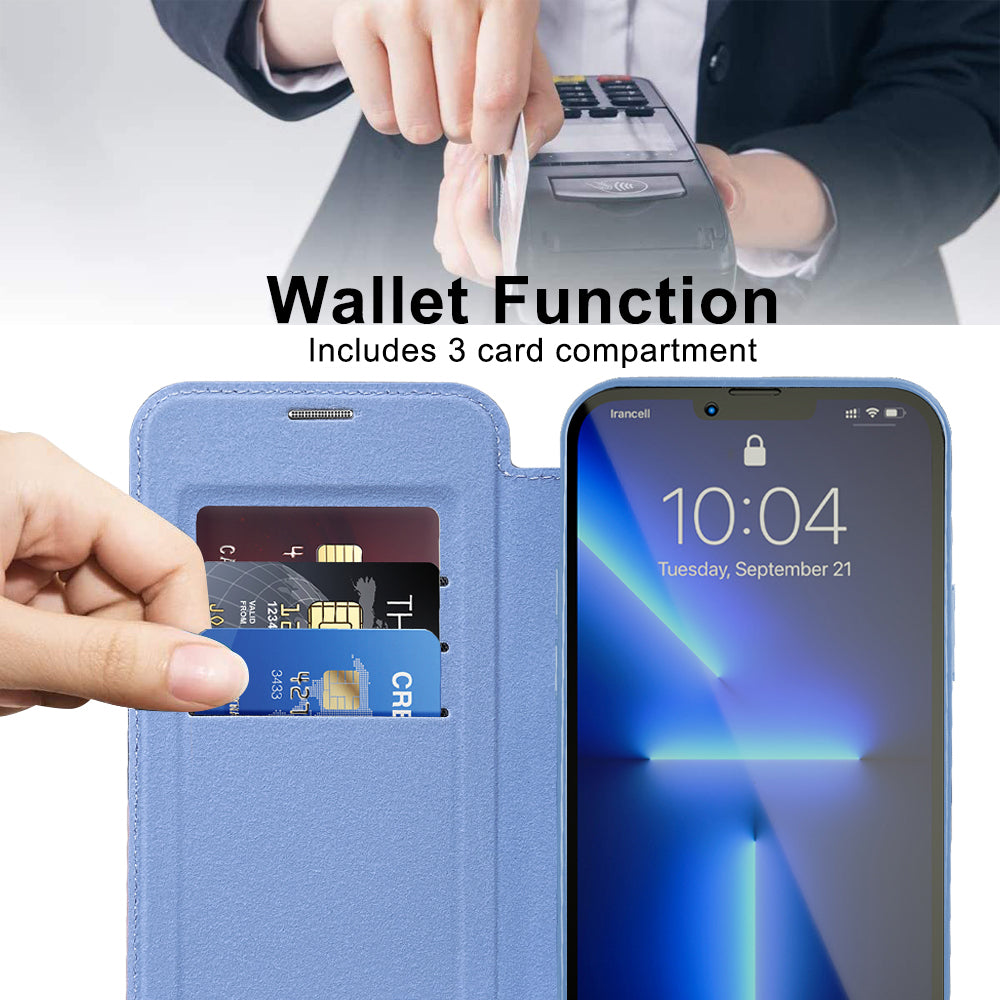 MagSafe Case for Apple iPhone 13 Pro Max, Techsuit, SmartMag Book, Blue