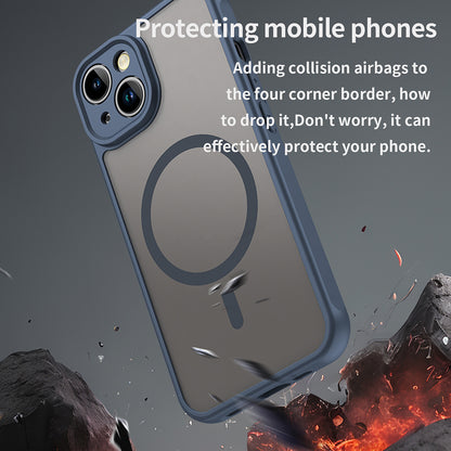 MagSafe-fodral för Apple iPhone 13, Techsuit, HaloFrost II, Marinblå