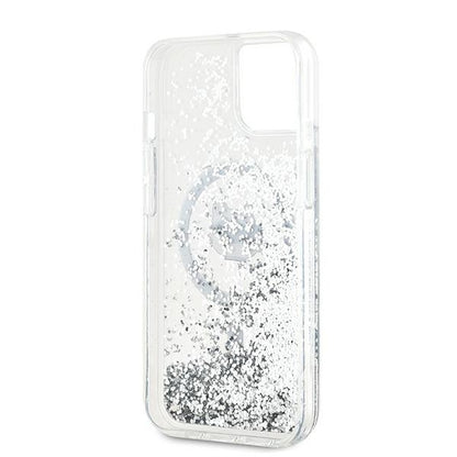 MagSafe-skal för Apple iPhone 14, Karl Lagerfeld, Liquid Glitter Choupette's Head, Transparent