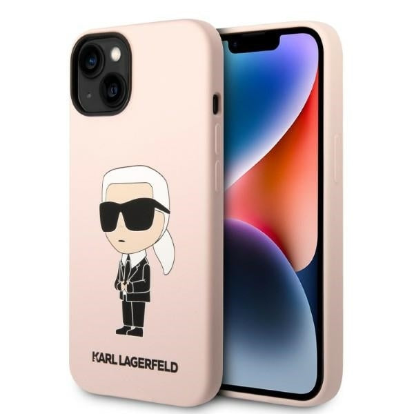 MagSafe-skal för Apple iPhone 14 Plus, Karl Lagerfeld, Silicone Ikonik Karl, Rosa