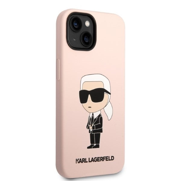 MagSafe-skal för Apple iPhone 14 Plus, Karl Lagerfeld, Silicone Ikonik Karl, Rosa
