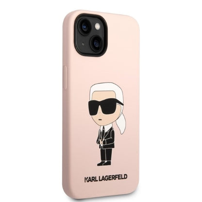 MagSafe-skal för Apple iPhone 14 Plus, Karl Lagerfeld, Silicone Ikonik Karl, Rosa