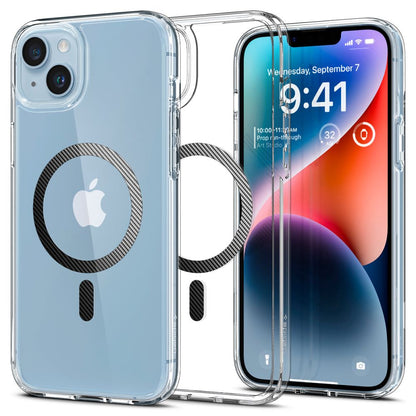 MagSafe-skal för Apple iPhone 14 Plus, Spigen, Ultra Hybrid Carbon, Transparent