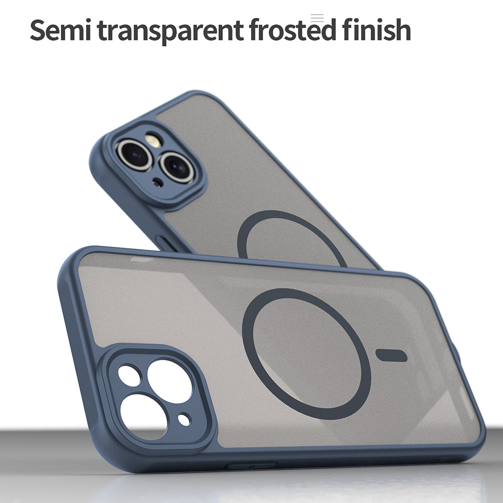MagSafe-fodral för Apple iPhone 14 Plus, Techsuit, HaloFrost II, Marinblå