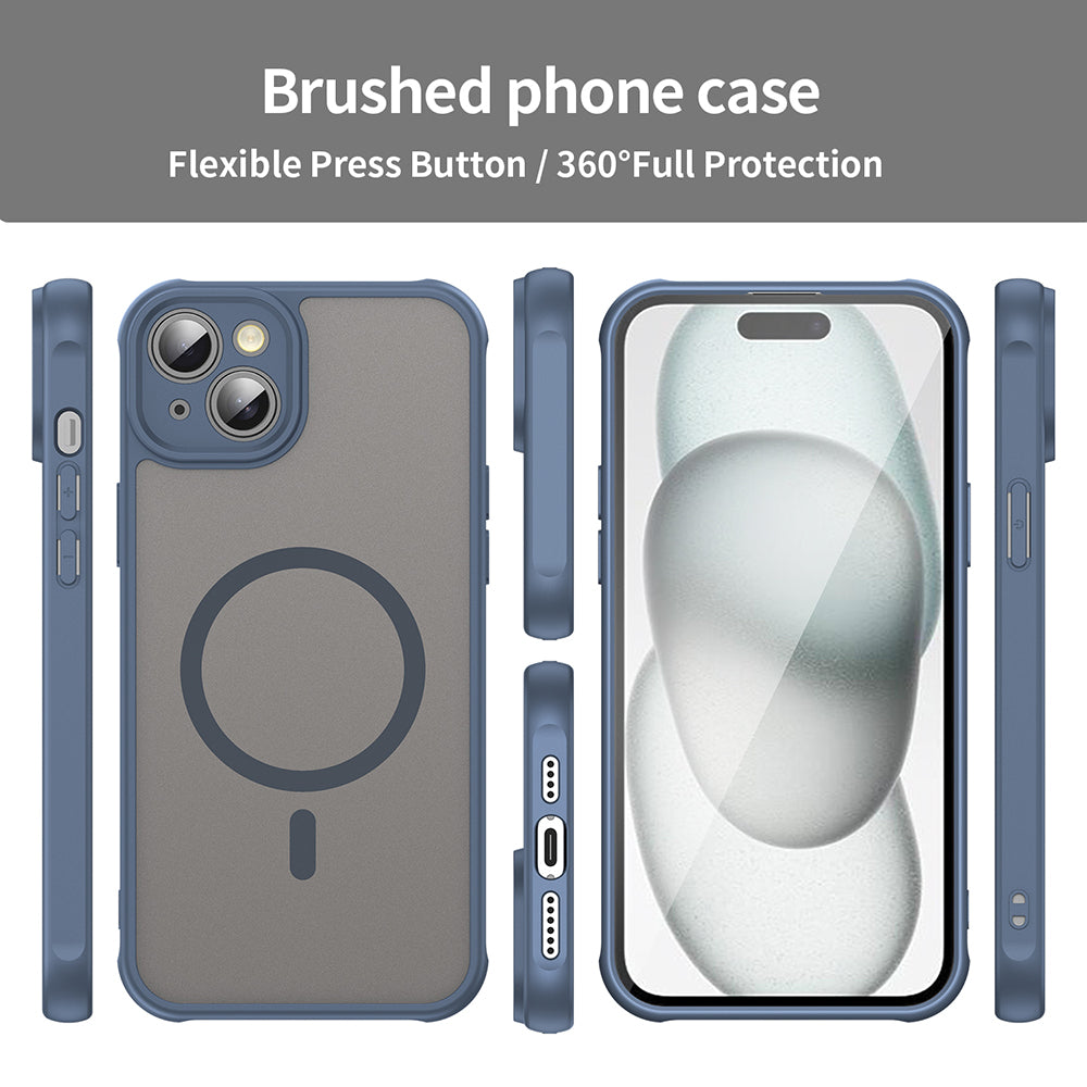 MagSafe-fodral för Apple iPhone 14 Plus, Techsuit, HaloFrost II, Marinblå