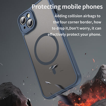 MagSafe-fodral för Apple iPhone 14 Plus, Techsuit, HaloFrost II, Marinblå