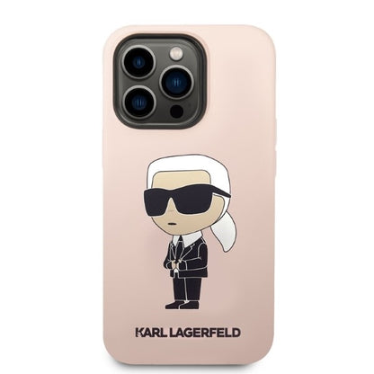 MagSafe-skal för Apple iPhone 14 Pro, Karl Lagerfeld, Silicone Ikonik Karl, Rosa