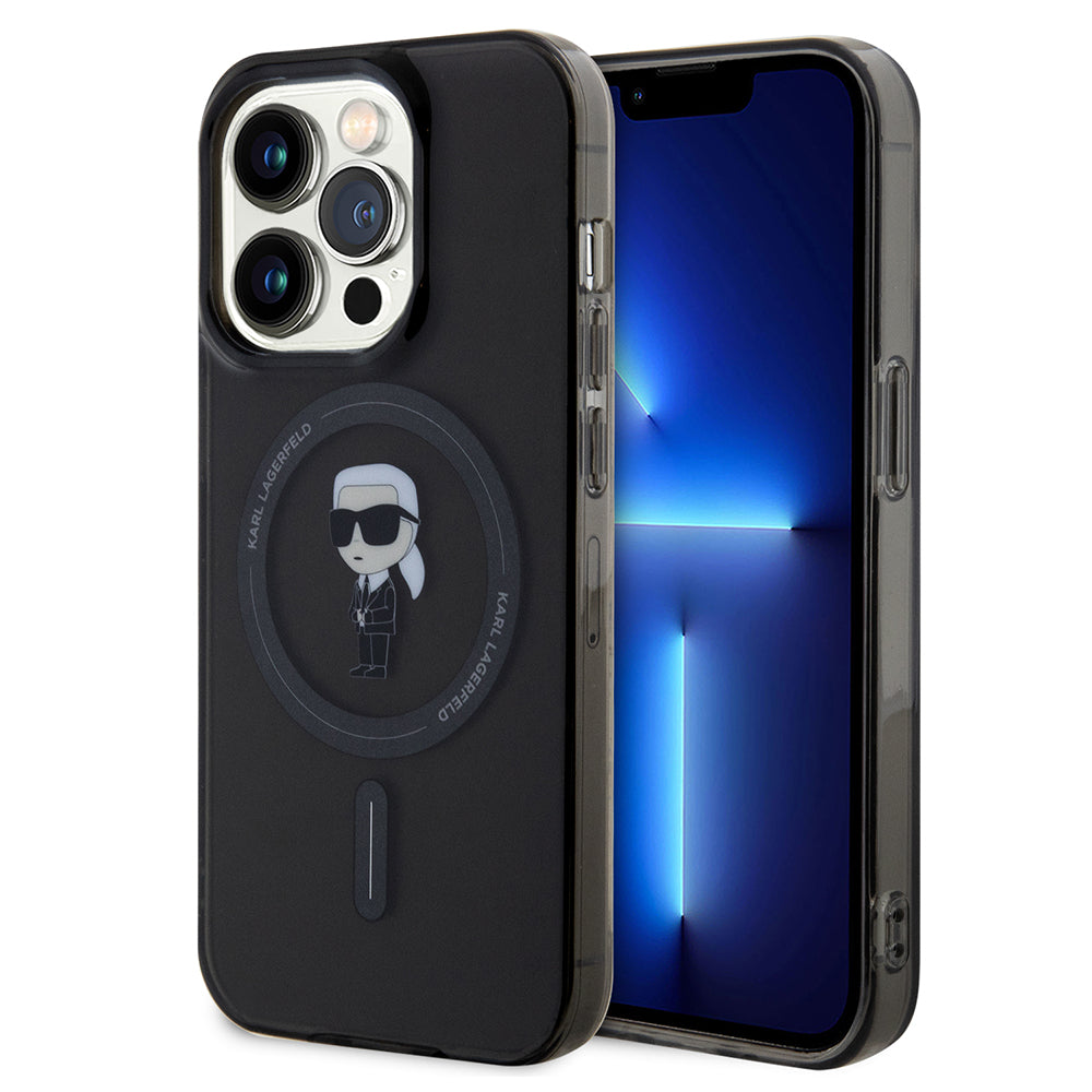 MagSafe-skal för Apple iPhone 14 Pro Max, Karl Lagerfeld, IML Ikonik Karl, Svart