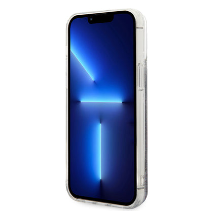 MagSafe Case for Apple iPhone 14 Pro Max, Karl Lagerfeld, Monogram Liquid Glitter, Black