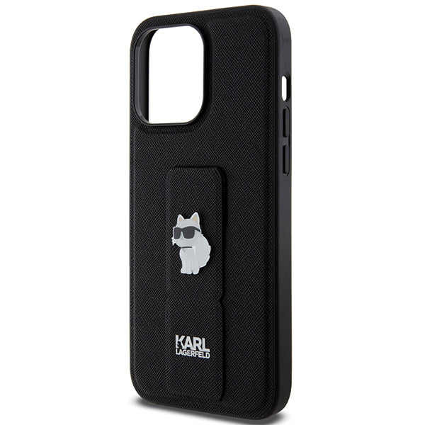 MagSafe Case for Apple iPhone 14 Pro Max, Karl Lagerfeld, Saffiano Gripstand Choupette, Black