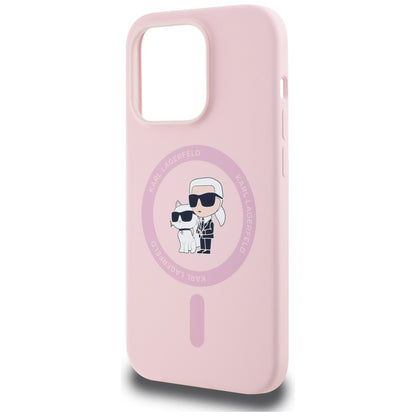 MagSafe Case for Apple iPhone 14 Pro Max, Karl Lagerfeld, Karl & Choupette Silicone, Pink