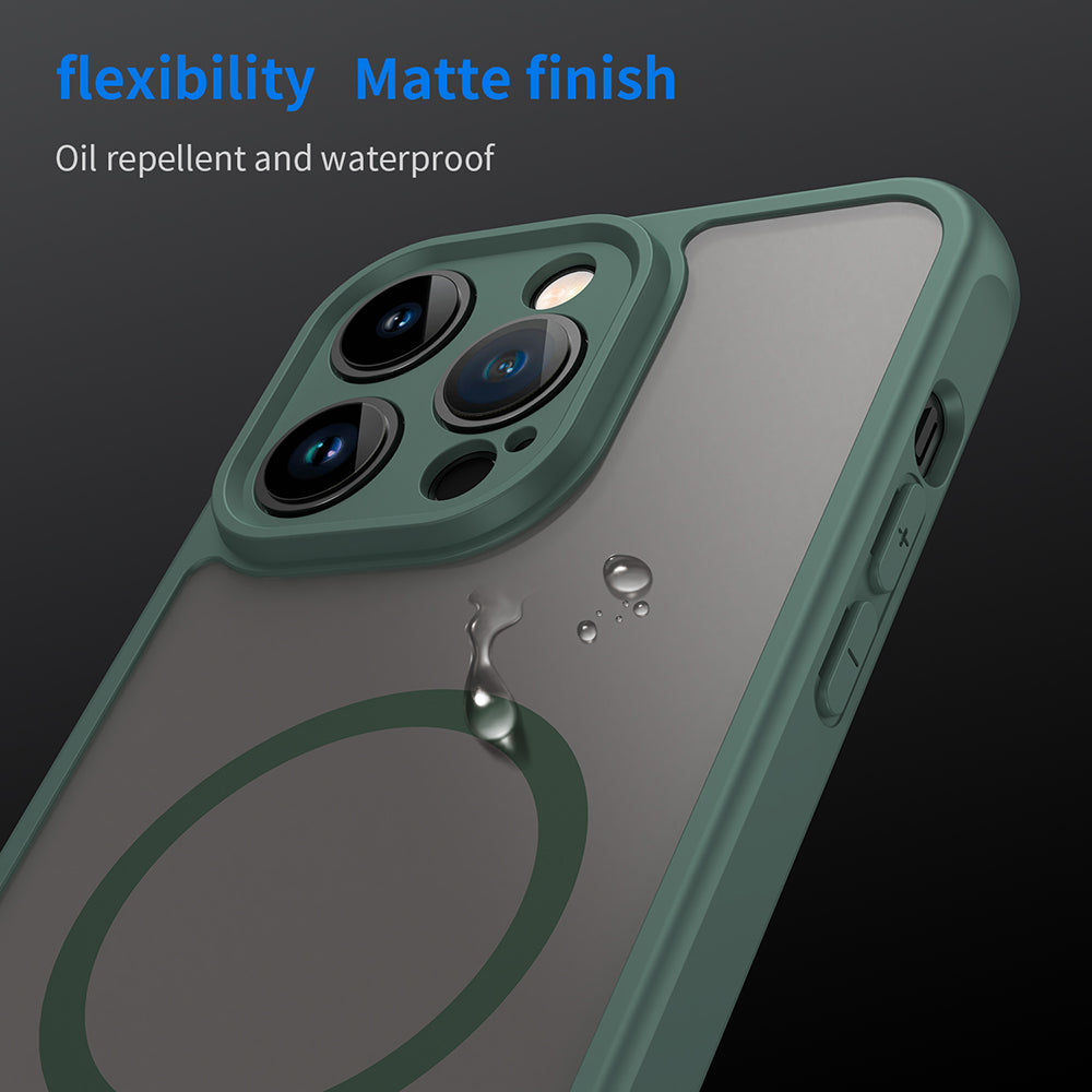 MagSafe-fodral för Apple iPhone 14 Pro, Techsuit, HaloFrost II, Grön