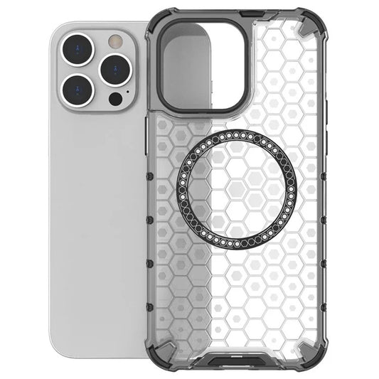 MagSafe-fodral för Apple iPhone 14 Pro, Techsuit, HoneyComb Shield, Svart