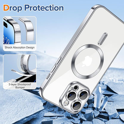 MagSafe-fodral för Apple iPhone 14 Pro, Techsuit, Luxury Crystal, Silver