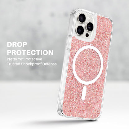 MagSafe-fodral för Apple iPhone 14 Pro, Techsuit, Glittrande Glitter, Blå