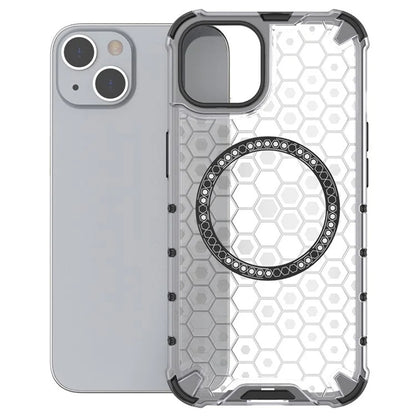 MagSafe-fodral för Apple iPhone 14, Techsuit, HoneyComb Shield, Vit