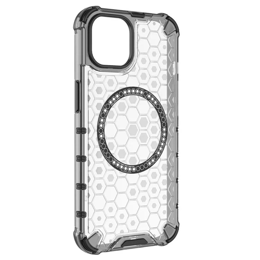 MagSafe-fodral för Apple iPhone 14, Techsuit, HoneyComb Shield, Vit